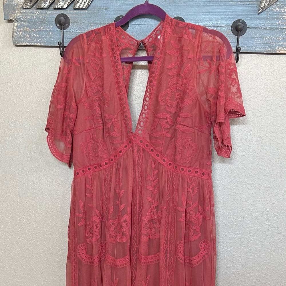 Rust lace dress size medium